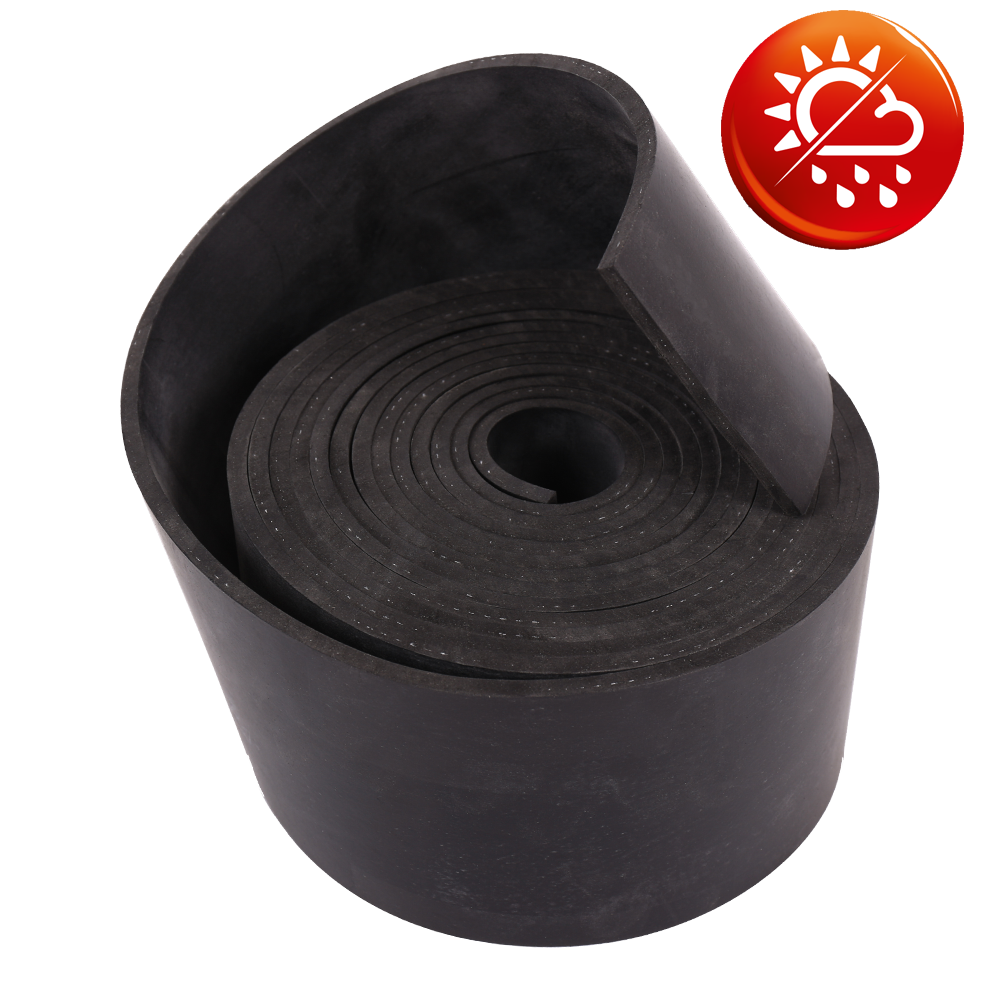 EPDM schwarz 65Sh mit 1 Gewebeeinlage Rollen 