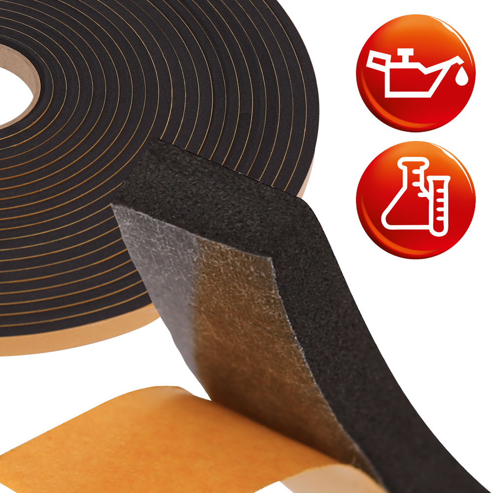 NBR Zellkautschuk schwarz Rollen einseitig selbstklebend NBR Zellkautschuk schwarz Rollen einseitig selbstklebend