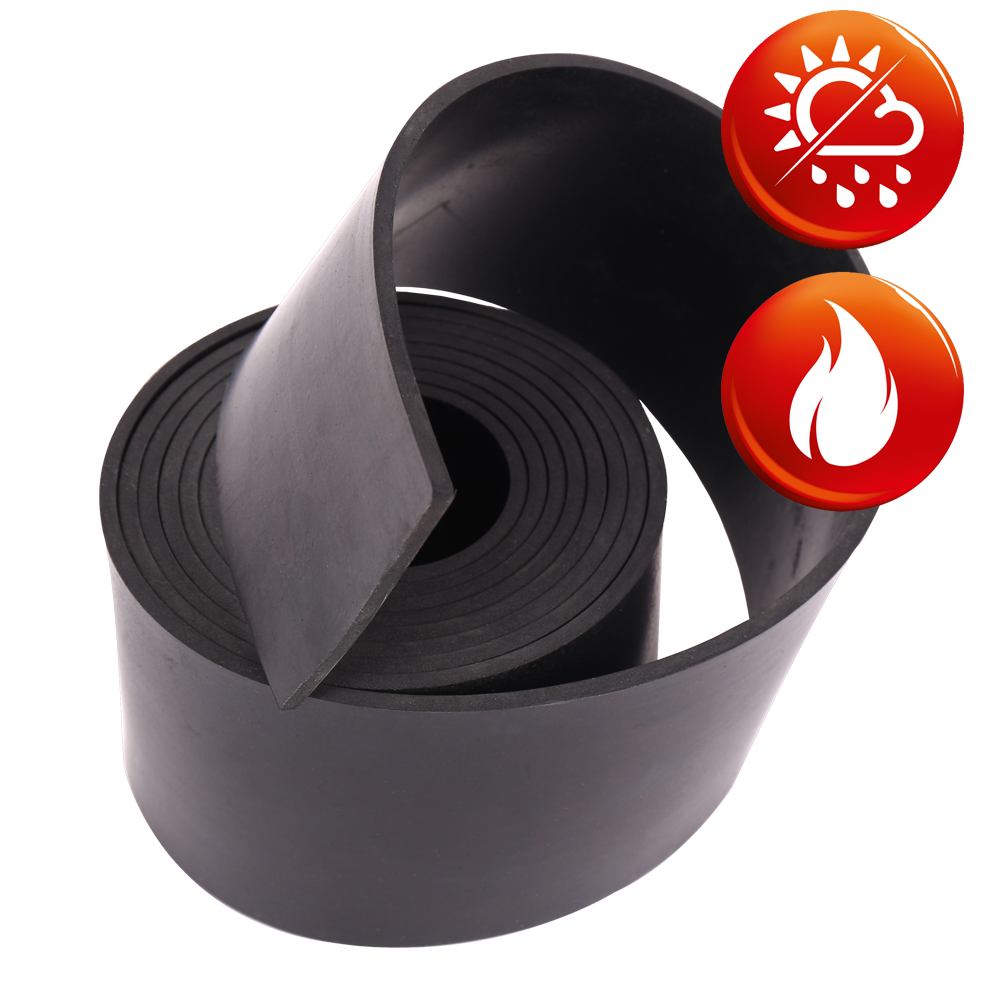 EPDM schwarz 60Sh Brandschutz Rollen